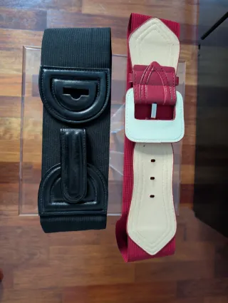 Cinturones elásticos negro y burdeos  5 € los dos