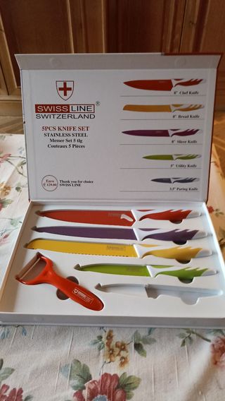 Set 4 coltelli Swiss Line in acciaio inox