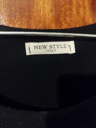 Top fiesta negro brillo plateado