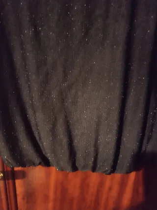 Top fiesta negro brillo plateado