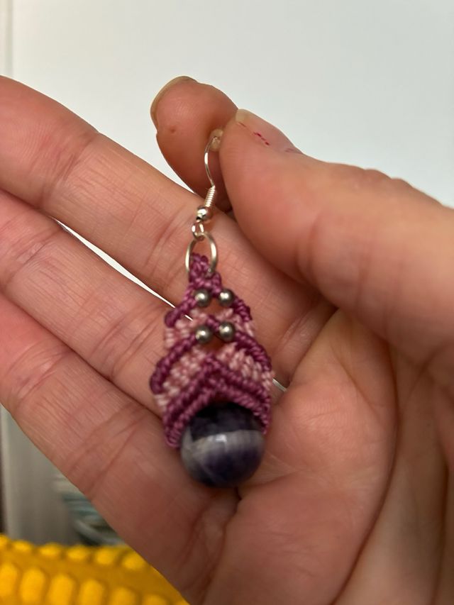 Pendientes Macramé Amatista
