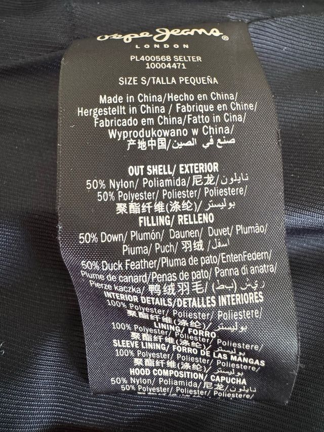 Anorak de plumas juvenil Pepe Jeans