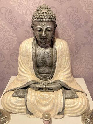 Figura Buda Plateada Grande