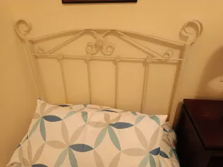 Cabecero cama individual metal blanco