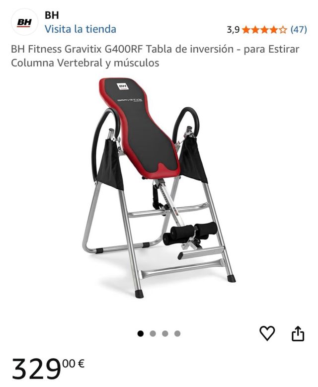 BH Fitness Gravitix G400RF Tabla de inversión