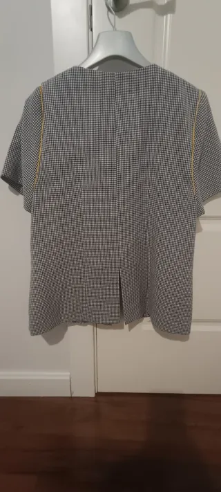 Blusa mujer manga corta cuadros Vichy