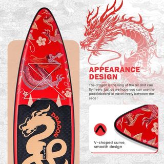 Red Sup Tabla Paddle Surf Inflable Roja Dragón