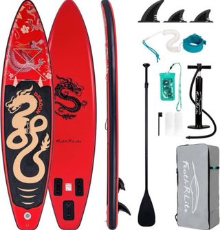 Red Sup Tabla Paddle Surf Inflable Roja Dragón