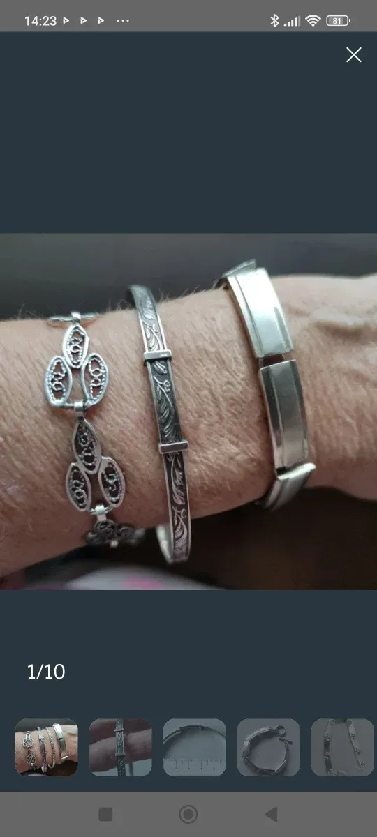 Pulseras de plata de ley