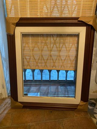 Marco de cuadro madera lino y metal