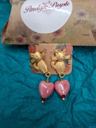 Orecchini Gattini e Cuoricini Artigianali