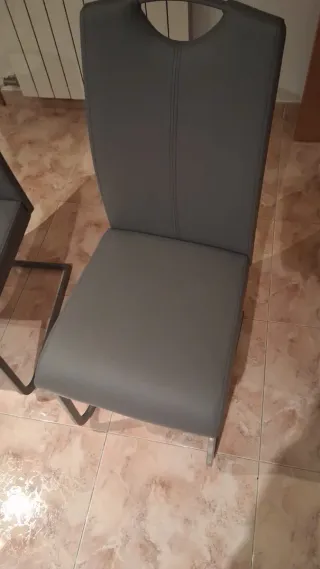 Juego de 2 sillas comedor modernas grises
