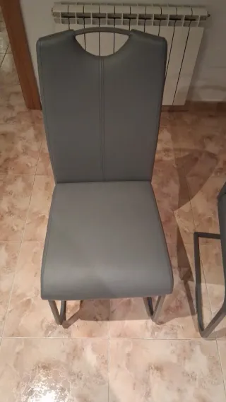 Juego de 2 sillas comedor modernas grises