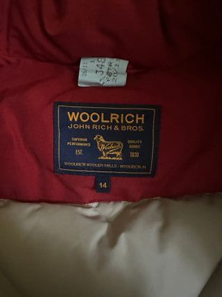 Woolrich Parka Rossa Donna Taglia 14 Anni/XS