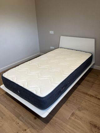 Somier y cabecero cama 1,05m blanco