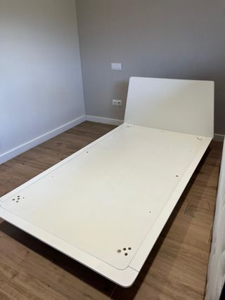 Somier y cabecero cama 1,05m blanco