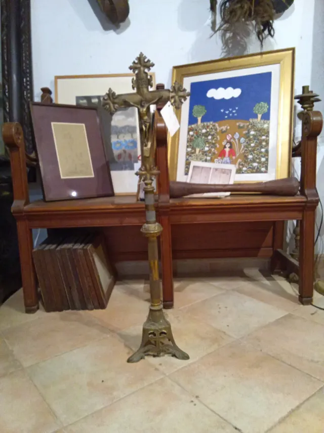 Cruz de altar bronce s.XIX