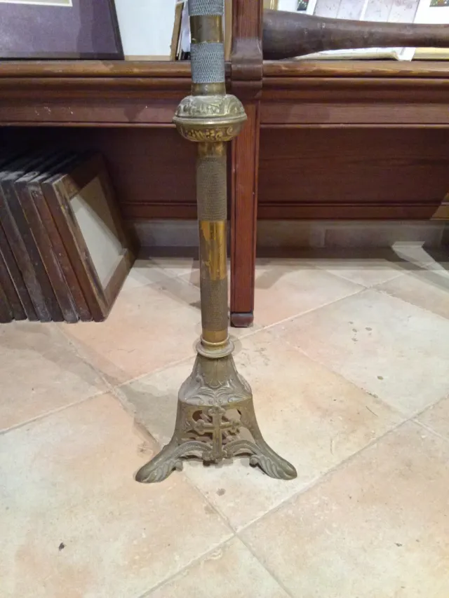 Cruz de altar bronce s.XIX