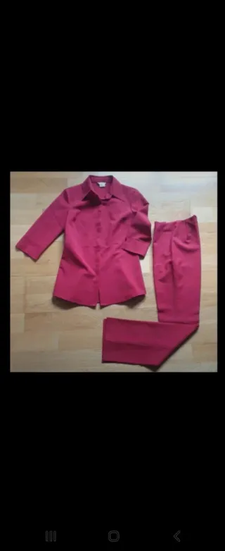 Traje Zara Rojo camisa entallada y pantalón