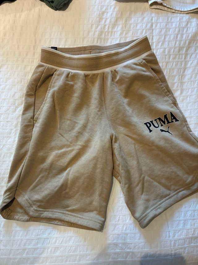 Conjunto Puma Sudadera y Pantalón Corto Beige