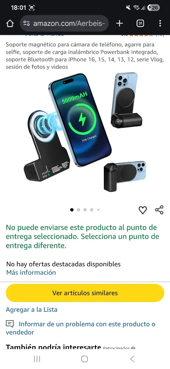 Batería Externa Wifi Bluetooth para Selfie