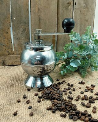 Macinacaffè manuale vintage Anni '80 in acciaio