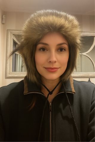 Gorro de cuero y pelo