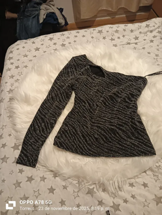 Camisa asimétrica con estampado de cebra