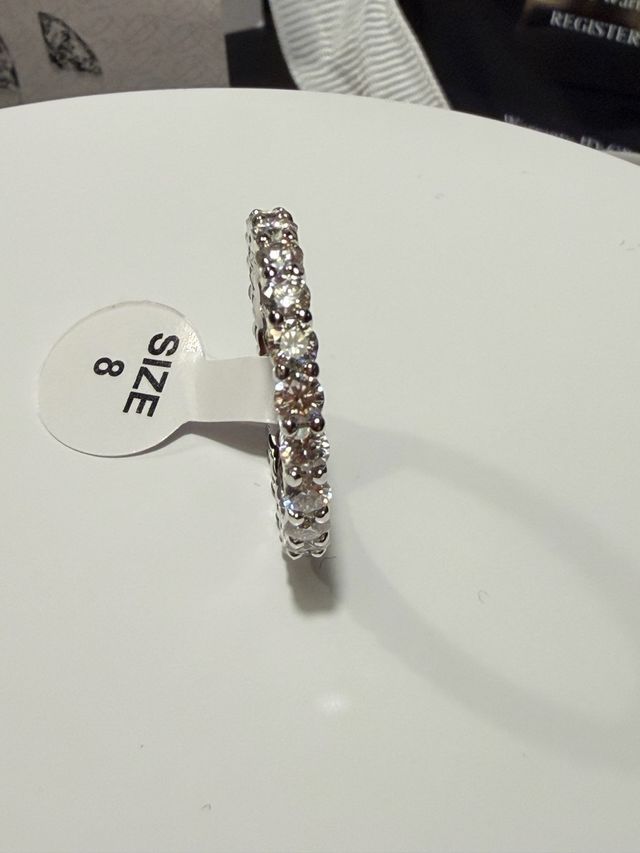 Anello Eternity Moissanite Certificata 0.1ct