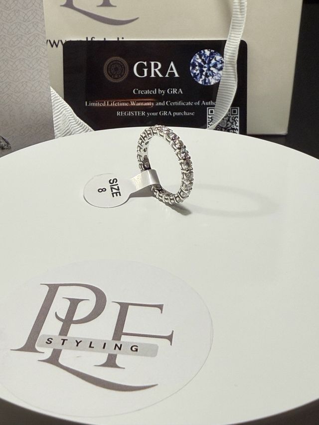 Anello Eternity Moissanite Certificata 0.1ct