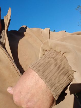 Nuovo Giubbotto scamosciato uomo beige