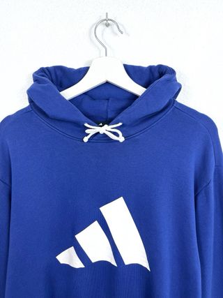 Sudadera Adidas Hoodie Retro Azul Gráfica Oversize