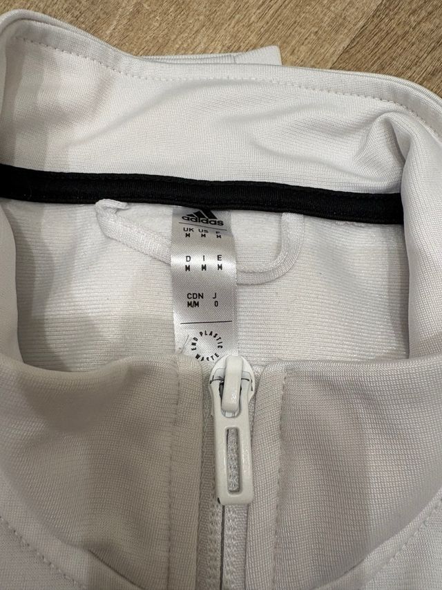 Sudadera Adidas cremallera blanca
