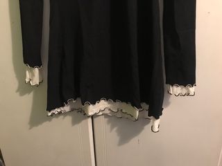 Blusa/Vestido Vintage Solana Negro/Blanco Talla S