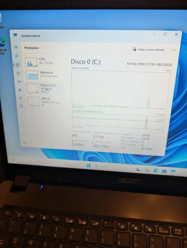 Acer Extensa 15 N19C1 i3-1005G1 8GB RAM