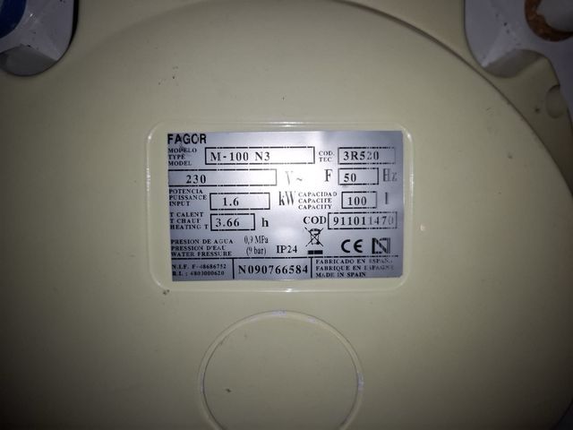 Termo eléctrico Fagor 100L
