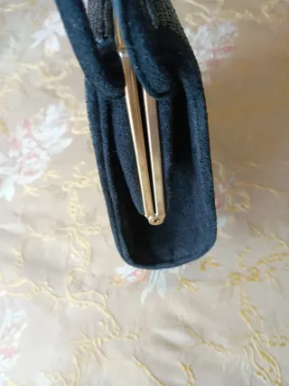 Bolso de fiesta vintage negro con pedrería