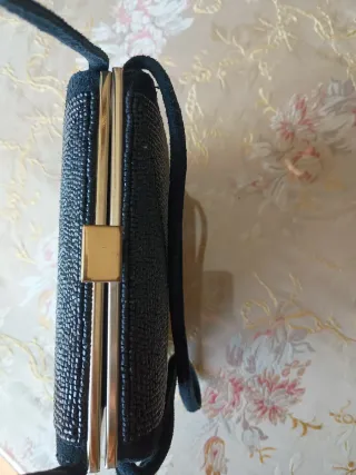 Bolso de fiesta vintage negro con pedrería
