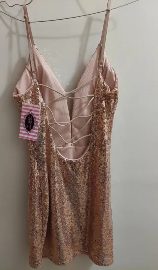 Vestido rosa lentejuelas. NUEVO