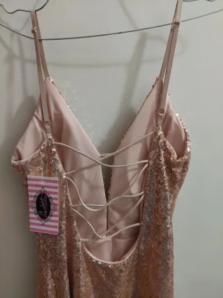 Vestido rosa lentejuelas. NUEVO