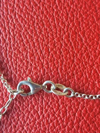 Pulsera plata 925 eslabones charm trébol amuleto