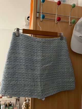 Falda pantalón Zara azul y gris
