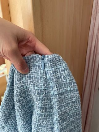 Falda pantalón Zara azul y gris