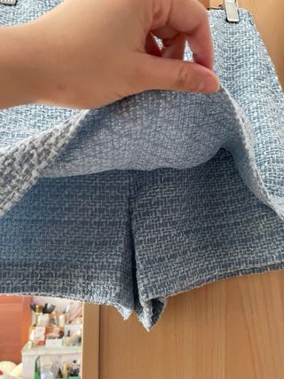 Falda pantalón Zara azul y gris