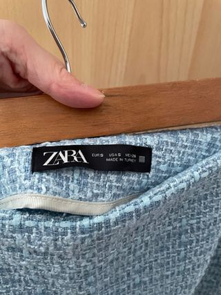 Falda pantalón Zara azul y gris