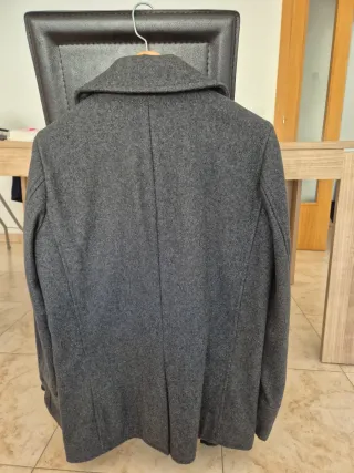 Abrigo Paño Pull&Bear Gris Oscuro Clásico