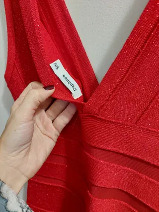 Vestido Rojo Brillante Talla S/M