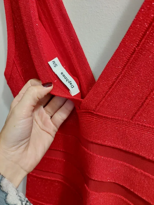Vestido Rojo Brillante Talla S/M