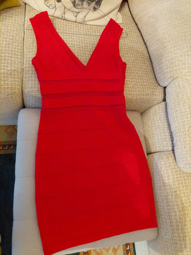 Vestido Rojo Brillante Talla S/M