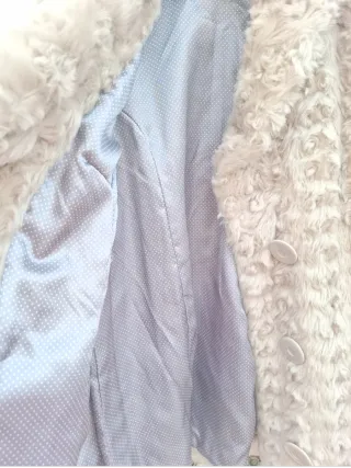 Abrigo nuevo de pelo mujer beige/blanco